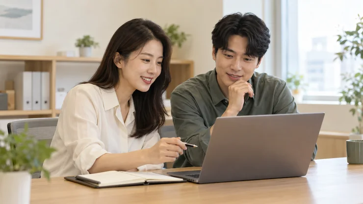 선물 준비를 마친 뒤 업무를 정리하는 담당자들