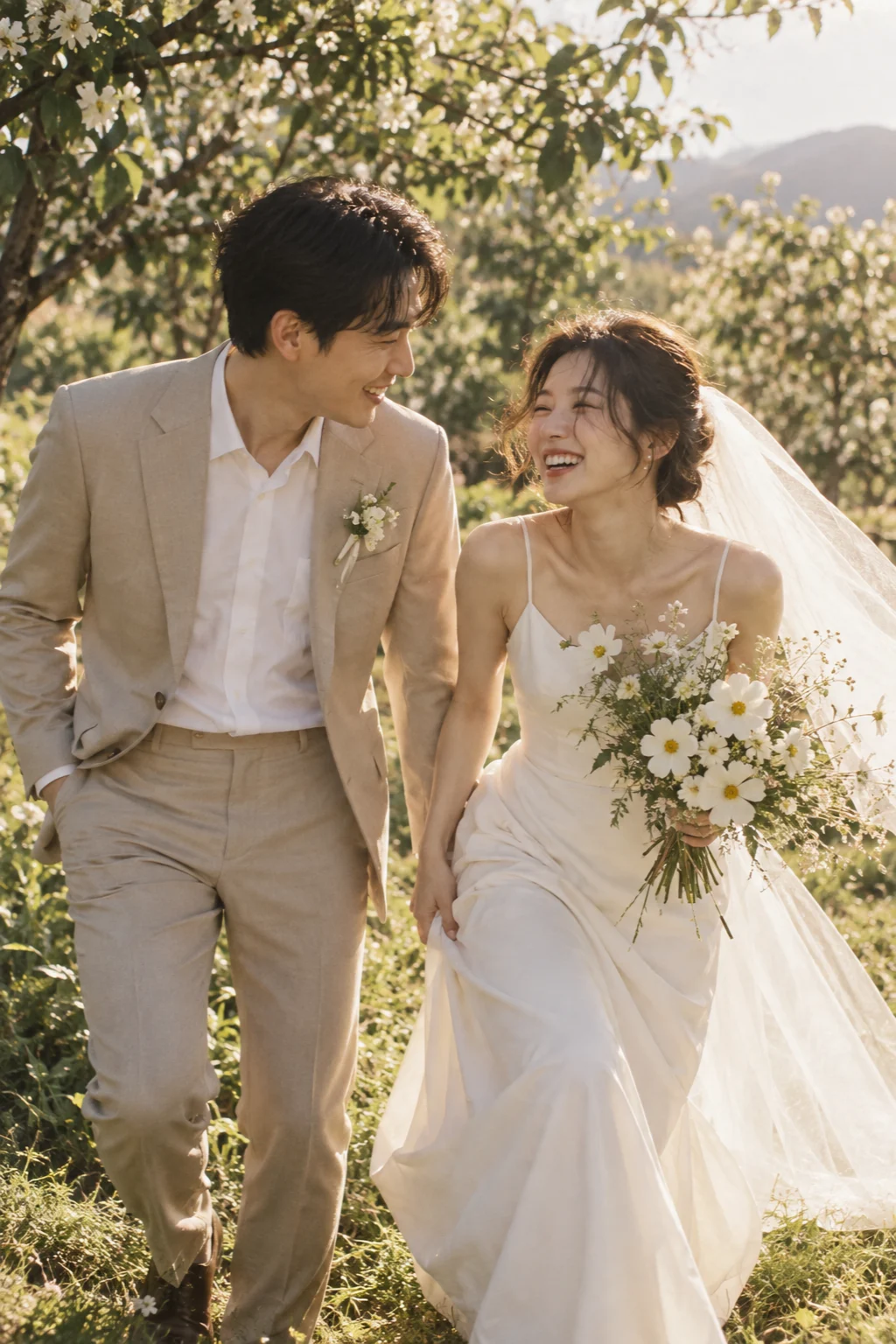 두 사람의 웨딩 사진