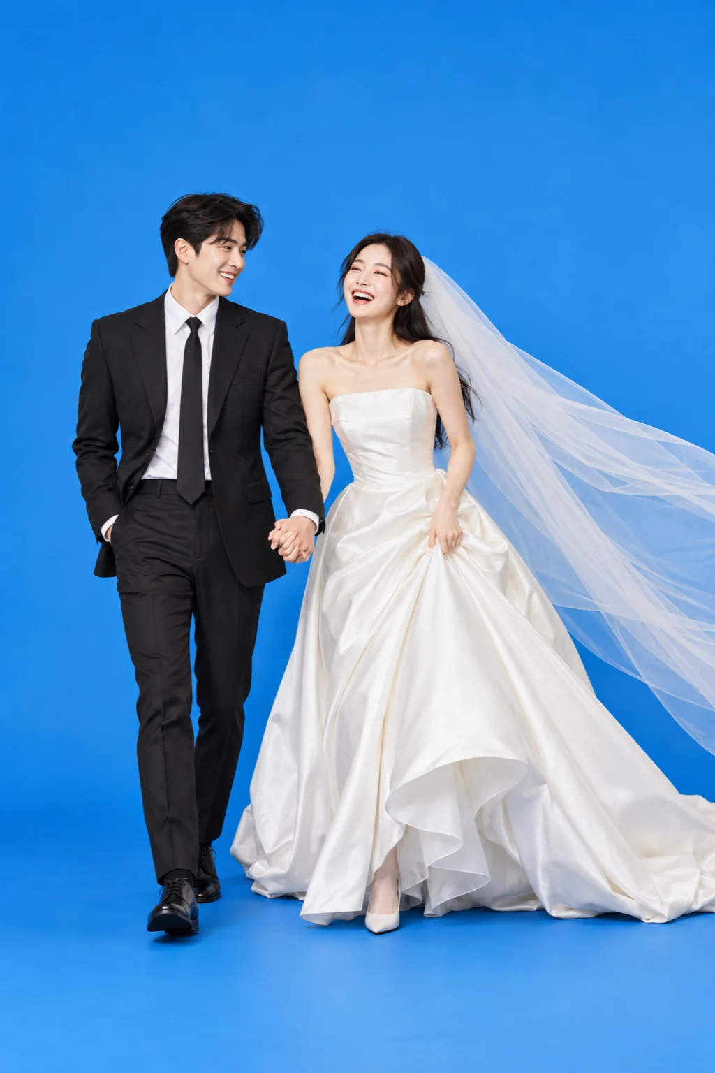 두 사람의 웨딩 사진